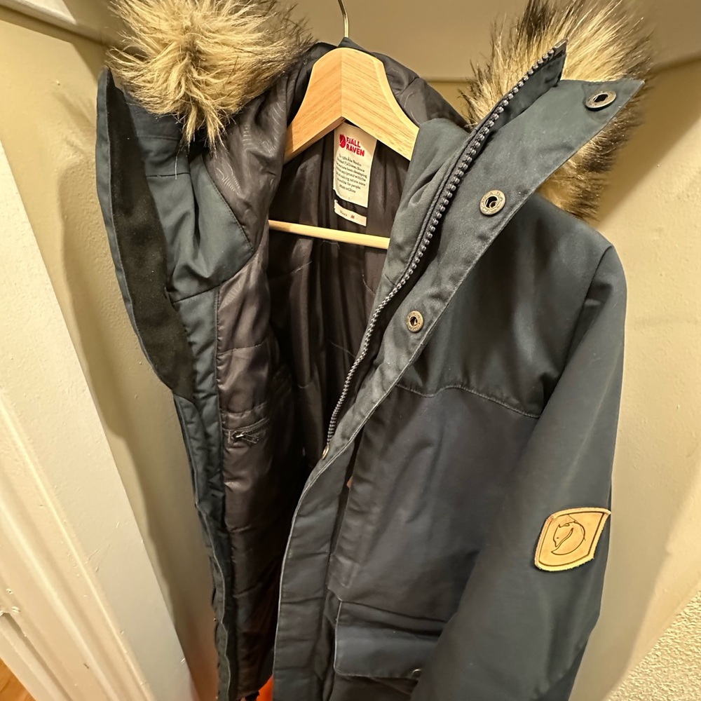 Fjallraven Black Jacket with Faux Fur